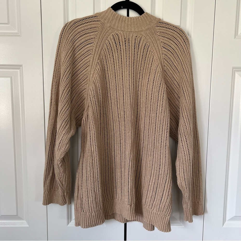 Wol Hide Beige Open-Knit Crewneck Sweater - Picture 4 of 12